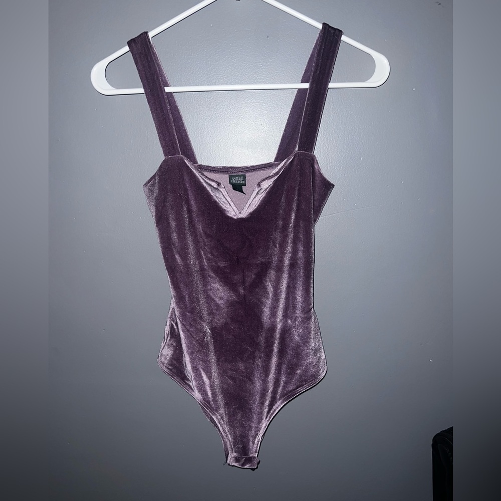Wild Fable Purple Velvet Bodysuit